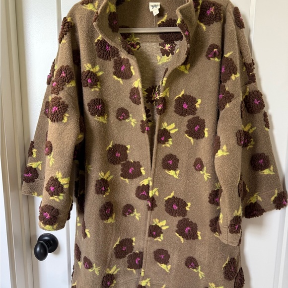 Floral Patterned Brown Jacket - Picture 1 of 2